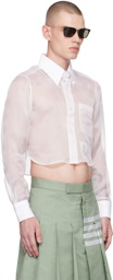 Thom Browne White Cropped Shirt