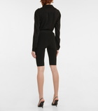 Saint Laurent - Ribbed-knit biker shorts