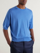 John Smedley - Bill Nighy Merino Wool T-Shirt - Blue