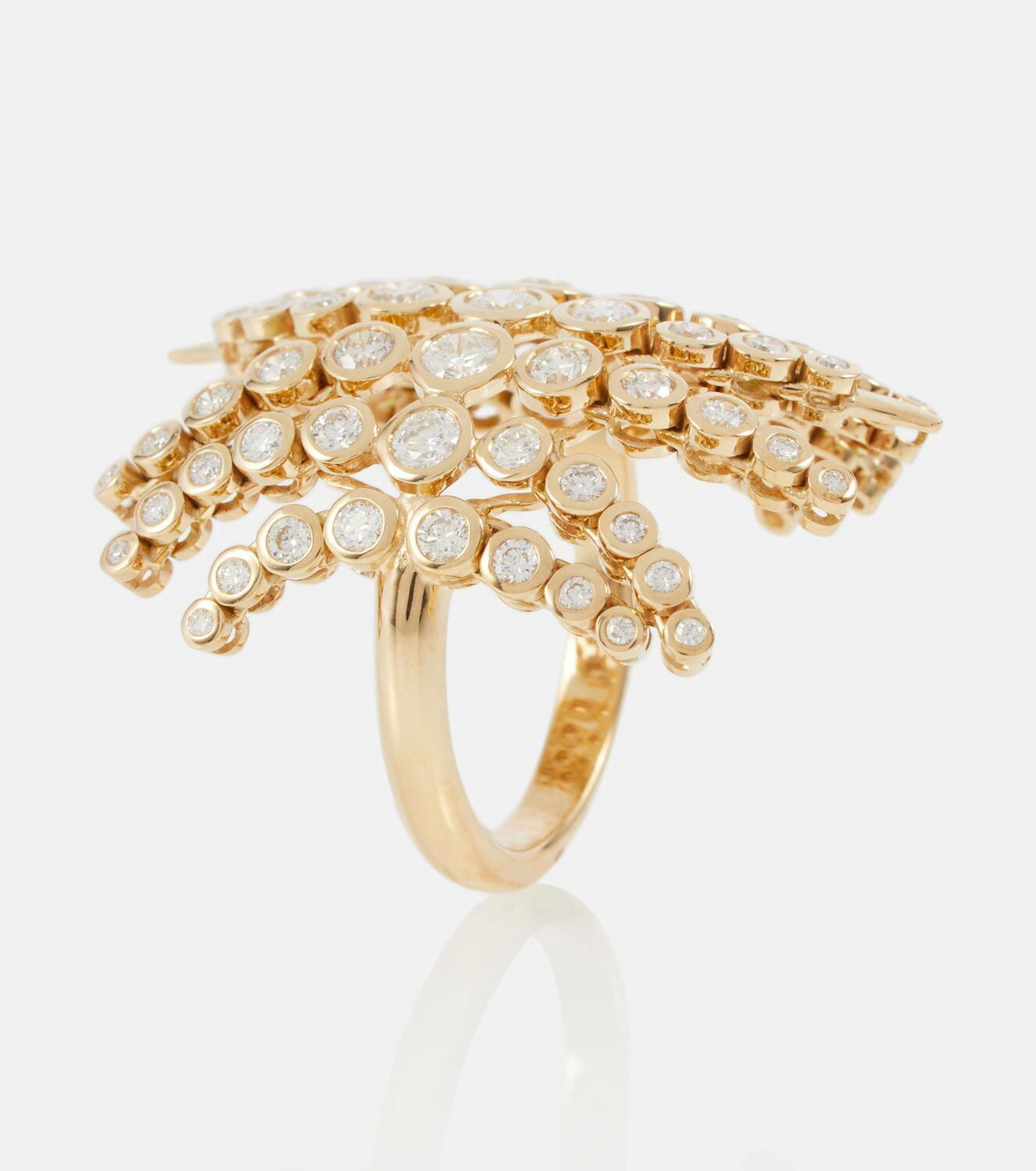 Ondyn Fringe 14kt gold ring with diamonds