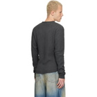 424 Black Long-Sleeve Thermal Jersey Henley