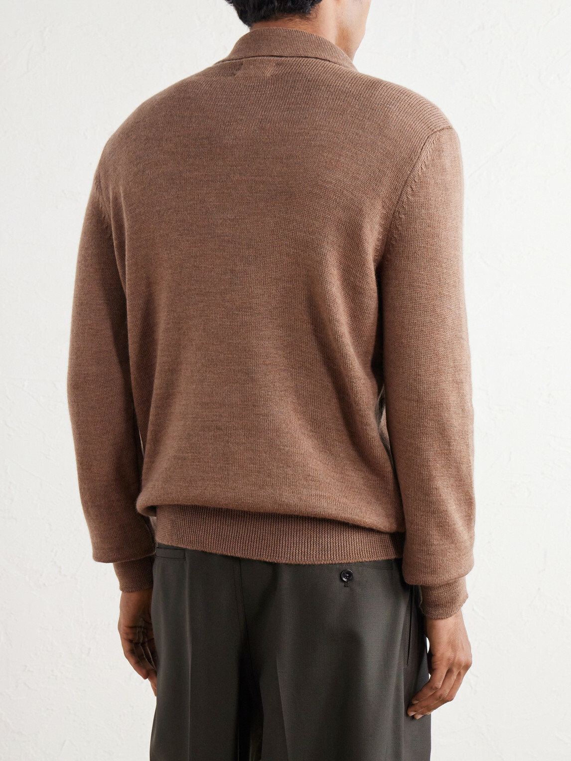 De Bonne Facture - Merino Wool Polo Sweater - Brown