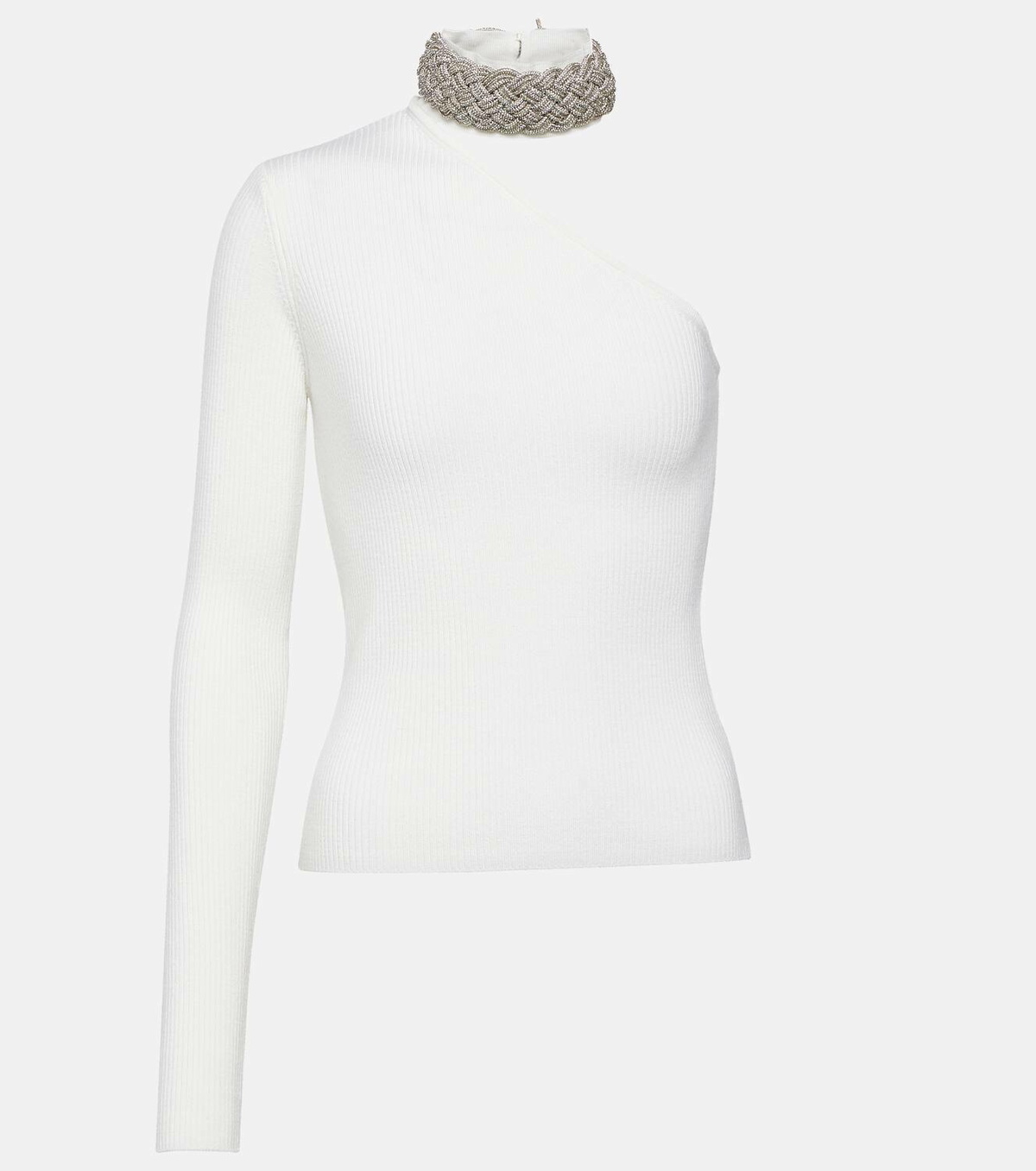 Giuseppe di Morabito Crystal-embellished wool-blend top