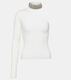 Giuseppe di Morabito Crystal-embellished wool-blend top