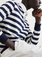 Dunhill - Striped Cotton and Cashmere Polo Shirt - Blue
