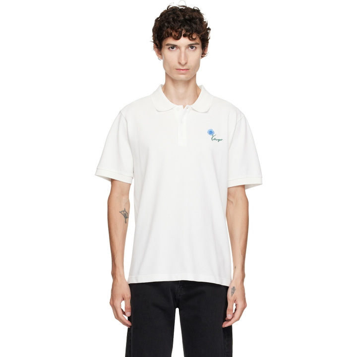 Photo: Kenzo Off-White Kenzo Paris 'KENZO Tulip' Embroidered Polo