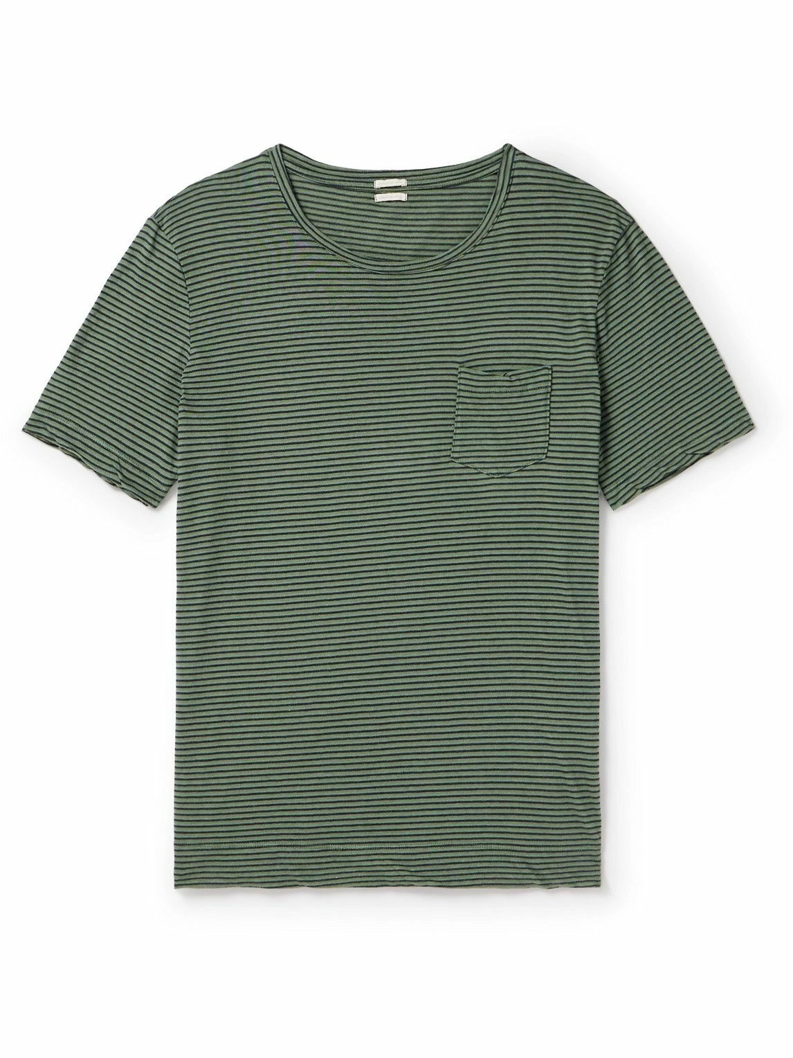 Photo: Massimo Alba - Panarea Striped Cotton-Jersey T-Shirt - Green