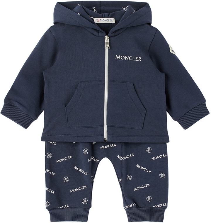 Photo: Moncler Enfant Baby Navy Printed Tracksuit