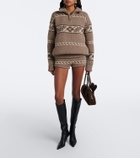Magda Butrym Jacquard wool half-zip sweater