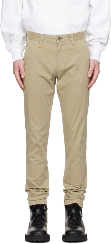 Photo: BOSS Beige Slim-Fit Trousers