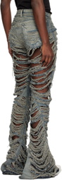 Rick Owens DRKSHDW Blue Bias Jeans