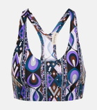 Pucci - Printed racerback sports bra