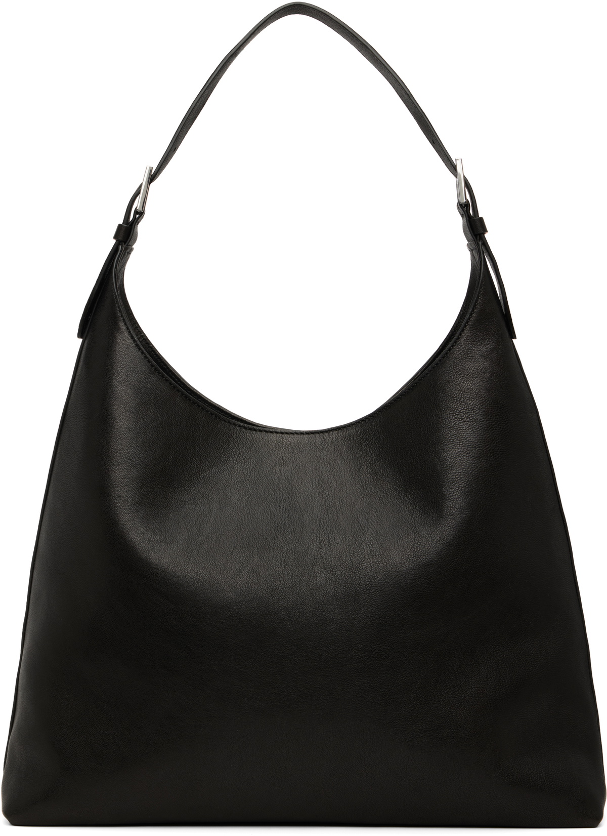 BY FAR Black Camryn Washed Leather Shoulder Bag
