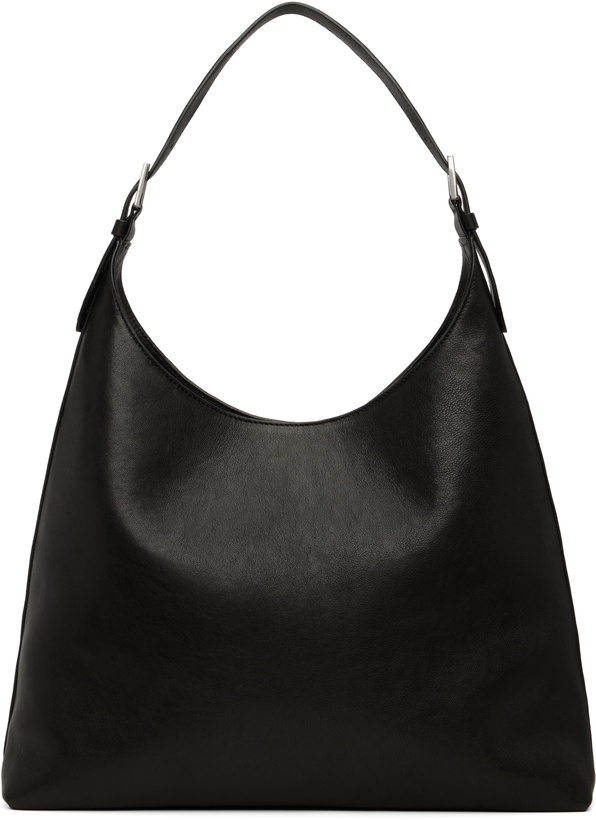Photo: BY FAR Black Camryn Washed Leather Shoulder Bag