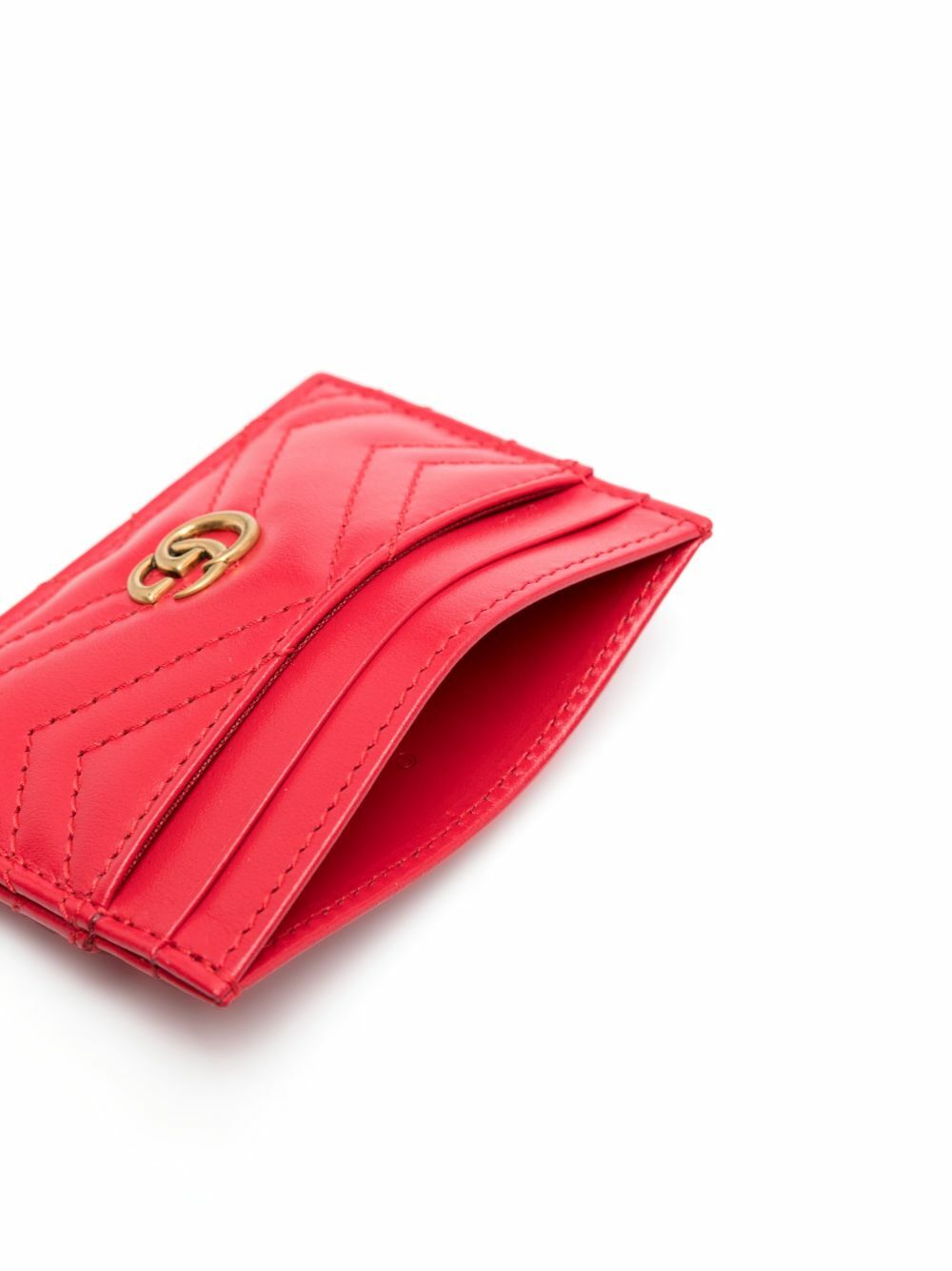 ファッション雑貨・小物その他 GUCCI RED LEATHER CARD HOLDER Zip card case with Gucci script in Rosso Ancora red leather