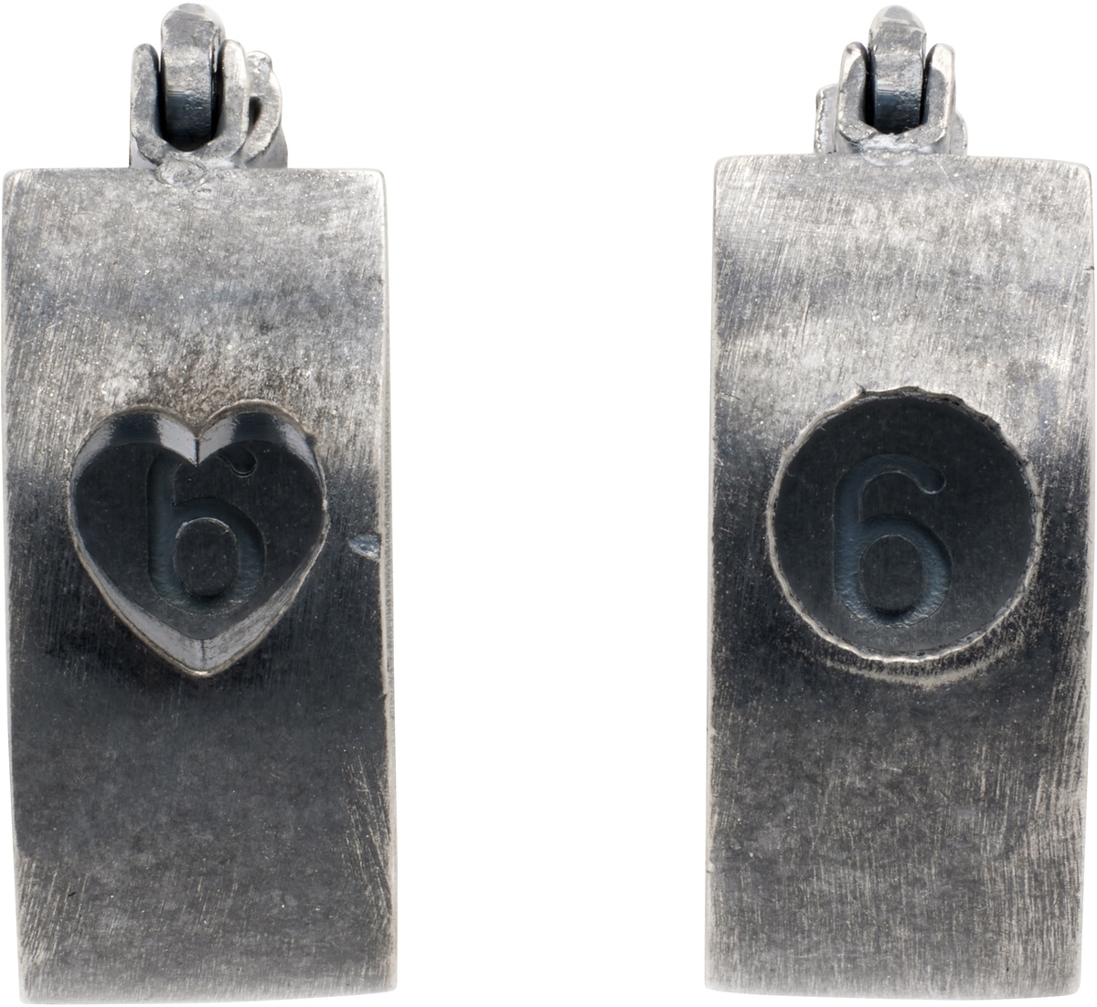 MM6 Maison Margiela Silver & Red Dice Earrings MM6 Maison