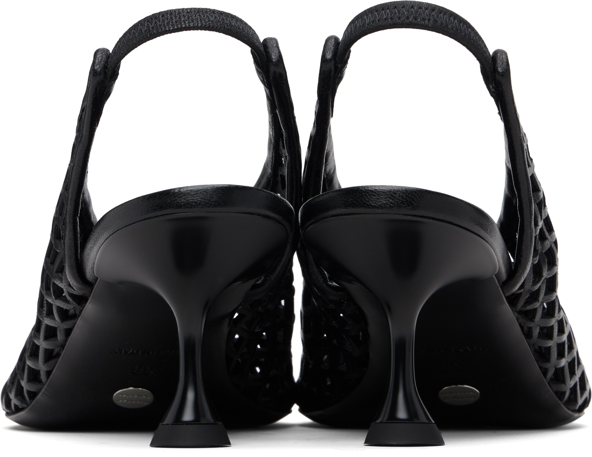 Proenza Schouler Black Tee Perforated Slingback Heels