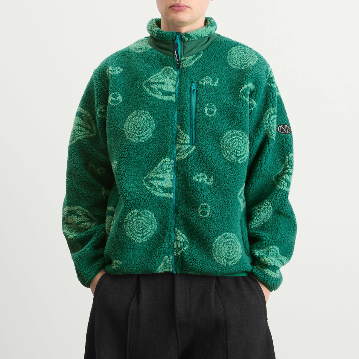 No Problemo Men's Space Travel Fleece Jacket in Aqua
