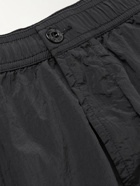 Stone Island - Straight-Leg Logo-Appliquéd Crinkled-Shell Shorts - Black