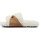 Balenciaga Tan & Off-White Furry Slides