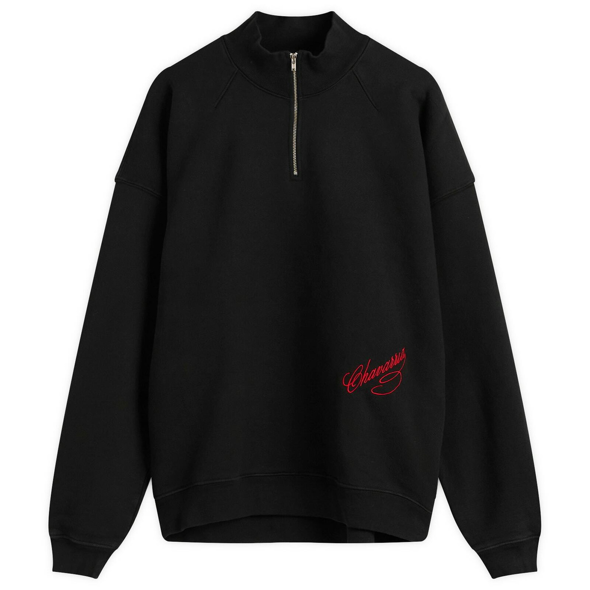 Willy Chavarria Men's Bravo Quarter Zip in Black