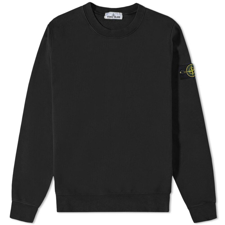 Photo: Stone Island Men's Garment Dyed Crew Neck Sweat in Black