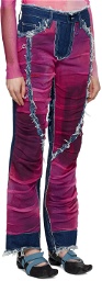 Paula Canovas Del Vas Indigo & Pink Paneled Jeans