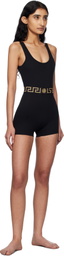 Versace Underwear Black Greca Border Jumpsuit