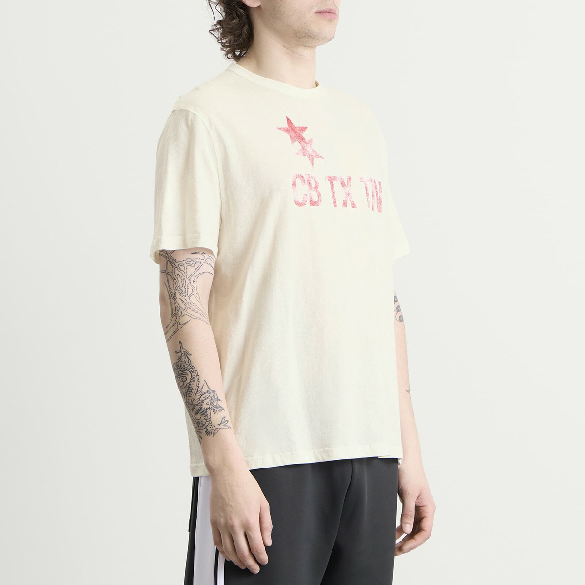 Cole Buxton Men's CB TX TN T-Shirt in Vintage Whitalye