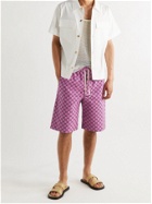 GUCCI - Wide-Leg Logo-Jacquard Cotton-Blend Canvas Drawstring Shorts - Pink