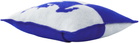 Burberry Navy & White EKD Wool Cushion