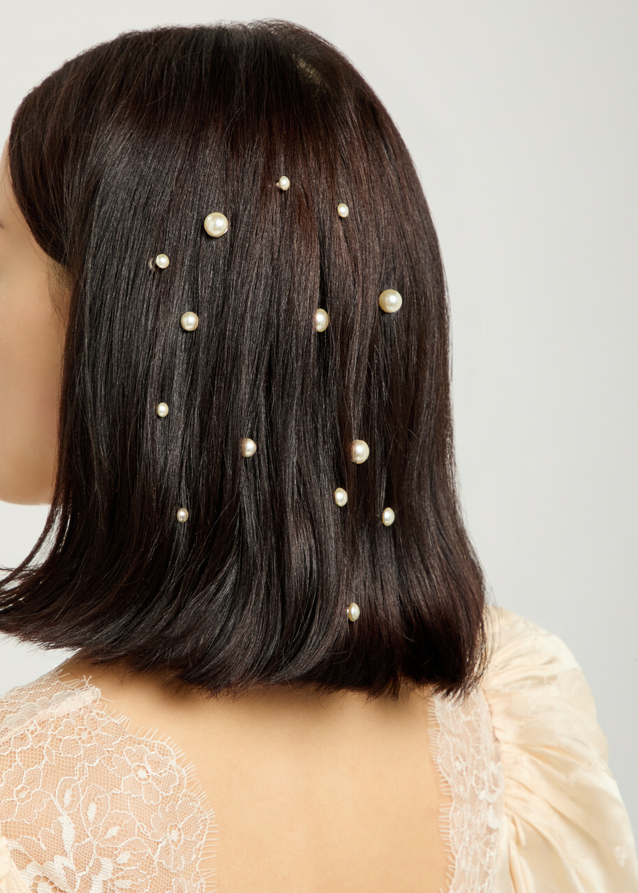 Jennifer Behr Paige Faux Pearl-embellished Hair Magnets - set of Fifteen - One Size