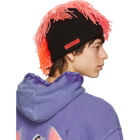 99% IS Black and Pink Fringe Beanie