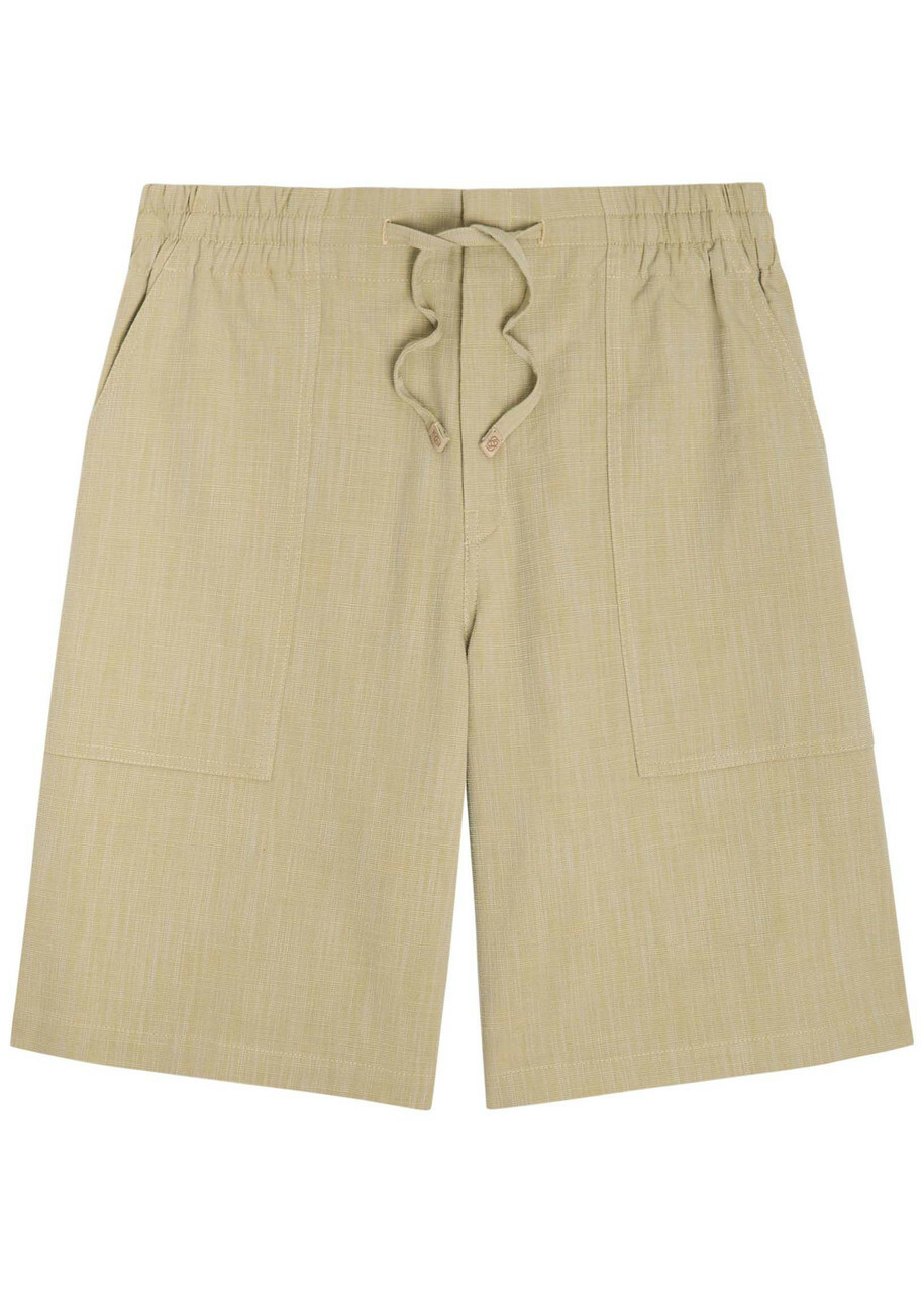 DRÔLE DE Monsieur Short Elastiqué Textured Canvas Shorts Khaki