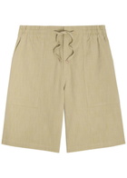DRÔLE DE Monsieur Short Elastiqué Textured Canvas Shorts Khaki