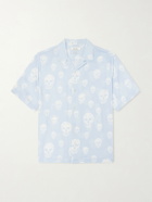 McQueen - Printed Crepe de Chine Shirt - Blue