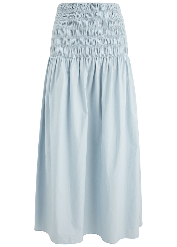 Photo: Faithfull The Brand Baia Cotton Maxi Skirt Light Blue