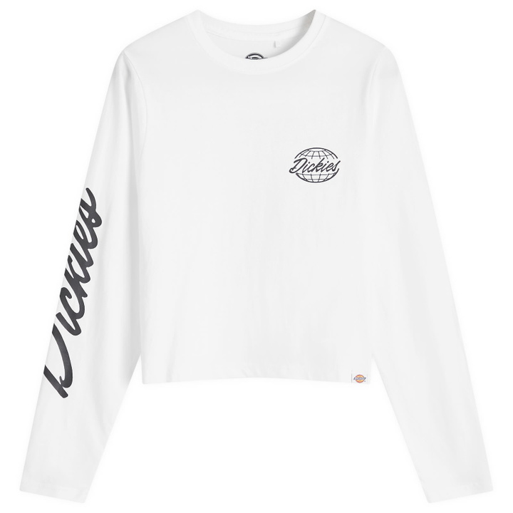 Photo: Dickies Women's Globe Long Sleeve T-Shirt in White
