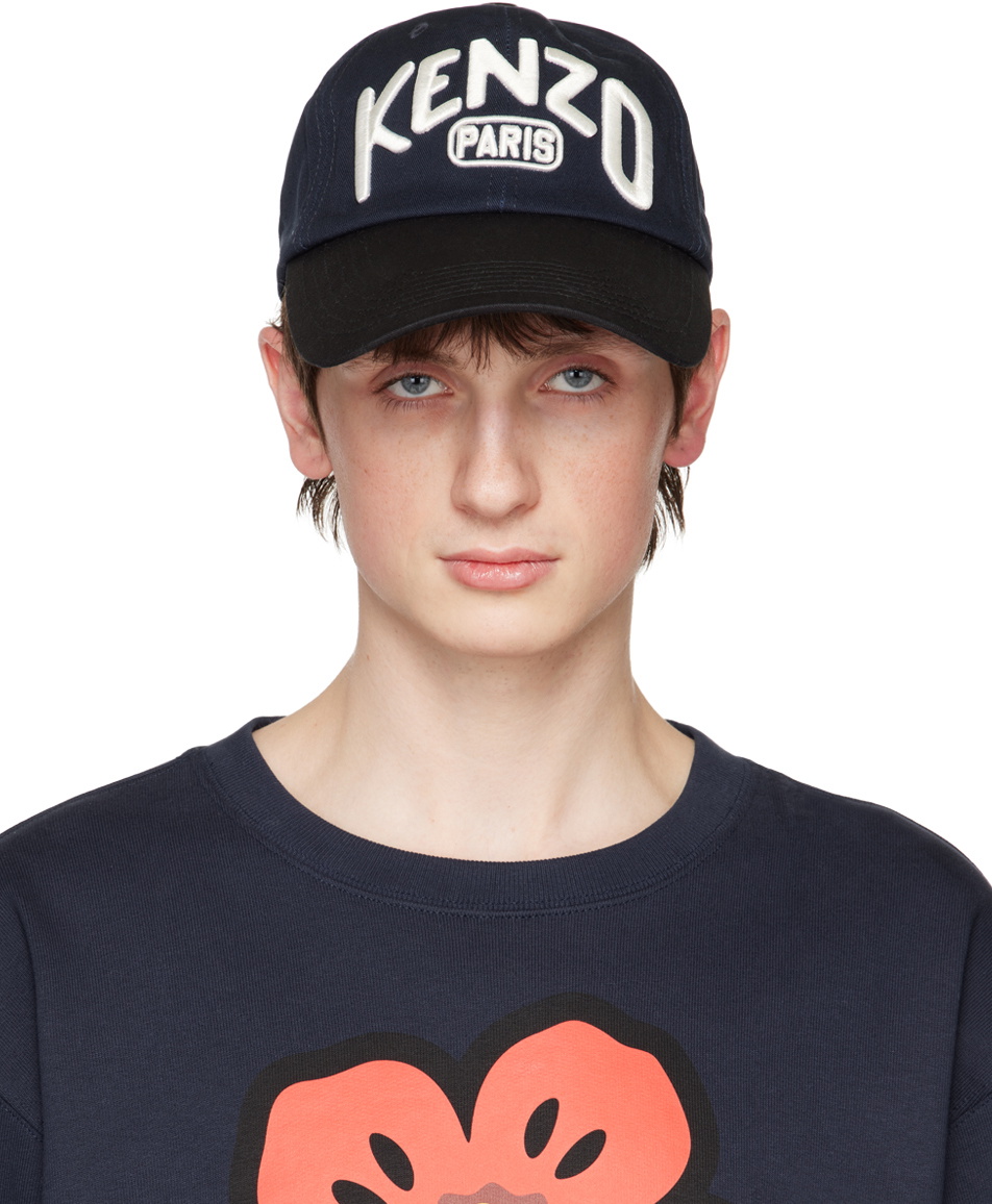 Kenzo Navy Black Kenzo Paris Long Visor Cap Kenzo