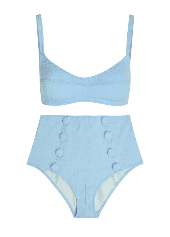 Photo: Lisa Marie Fernandez Textured Seersucker Bikini Blue