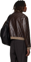 Kiko Kostadinov Brown Tarhos Leather Jacket