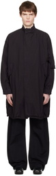 COOR Black Garment Dyed Fishtail Parka Coat