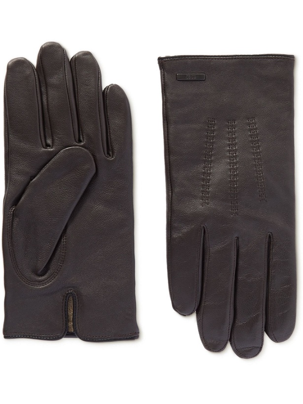 Photo: Hugo Boss - Leather Gloves - Brown