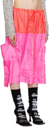 SC103 Pink Colorblocked Midi Skirt