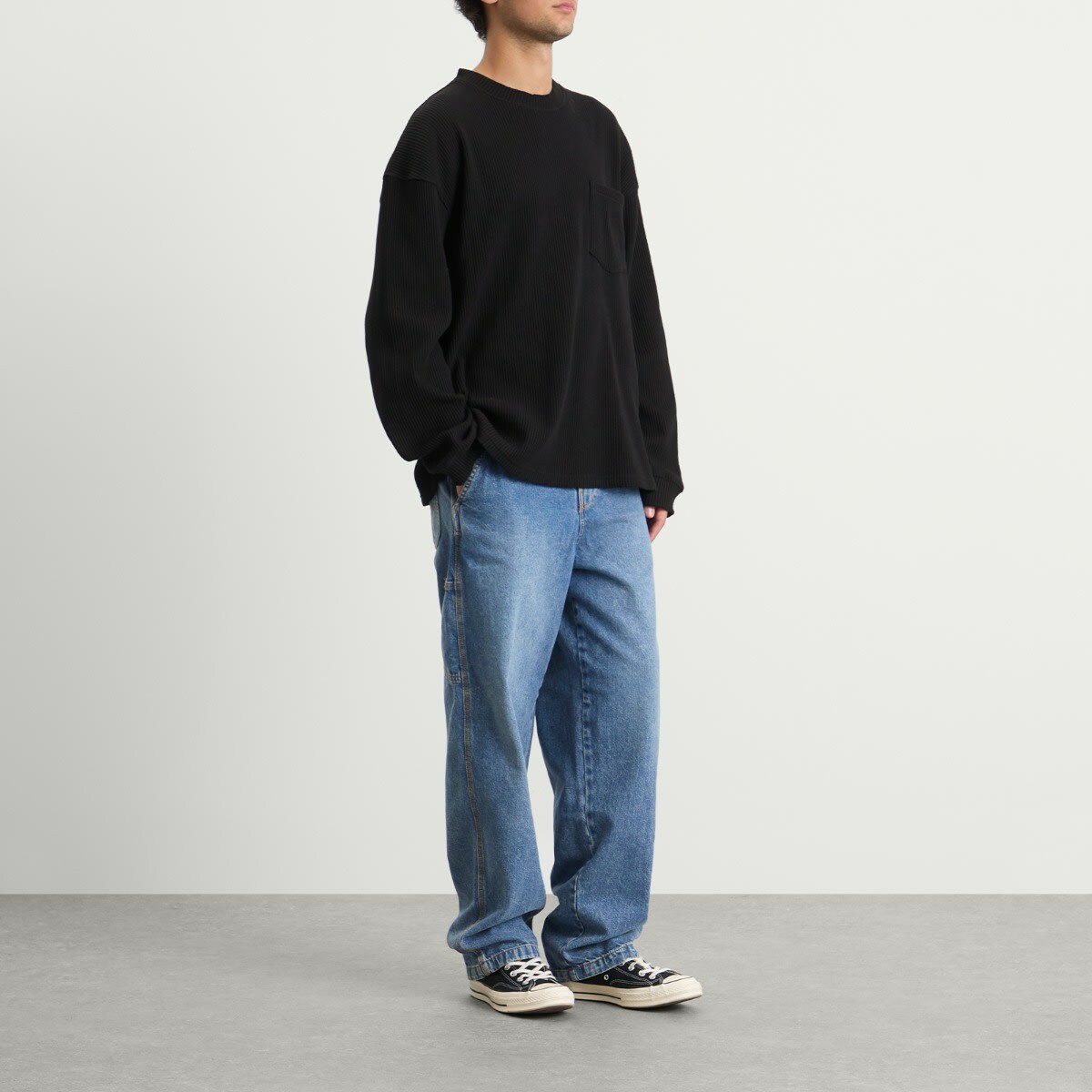 Dickies Men's Madison Baggy Denim Jeans in Rinsed Blue W/Fade