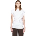 GANNI White Draped Jersey T-shirt