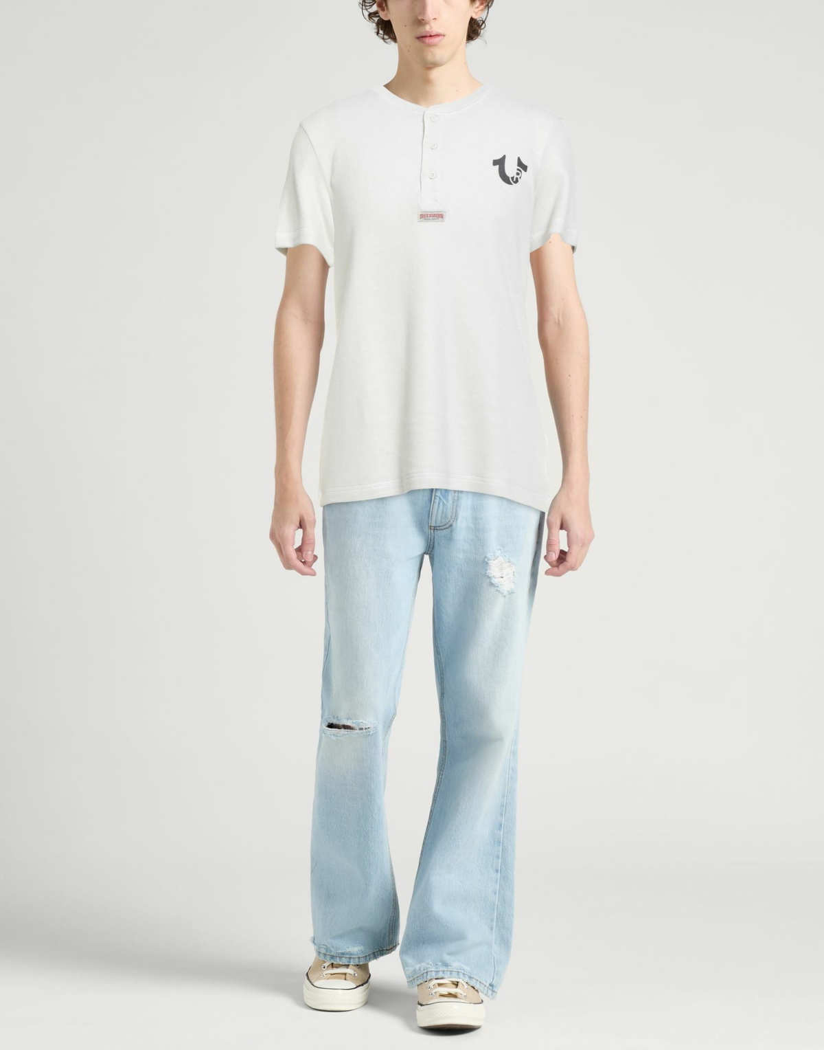 True Religion Mens T-shirt in Off white