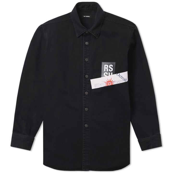 Photo: Raf Simons Patch Logo Denim Shirt Black