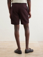Mr P. - Straight-Leg Cotton And Linen-Blend Bermuda Shorts - Burgundy