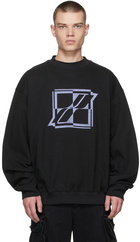 We11done Black New Logo Embroidered Sweatshirt